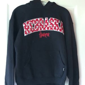 Nebraska women's black hoodie sweatshirt